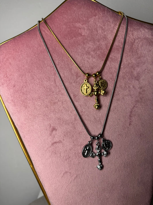 Collana mix croce